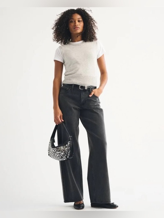Abercrombie & Fitch Denim - Abercrombie Curve Love Low Rise Ultra Loose Jean Short Inseam streetwear baggy